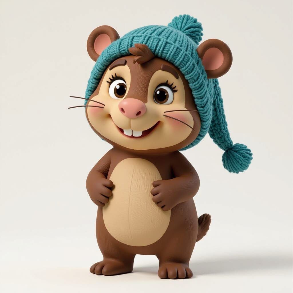 Friendly Baby Capybara Character Design in 3D