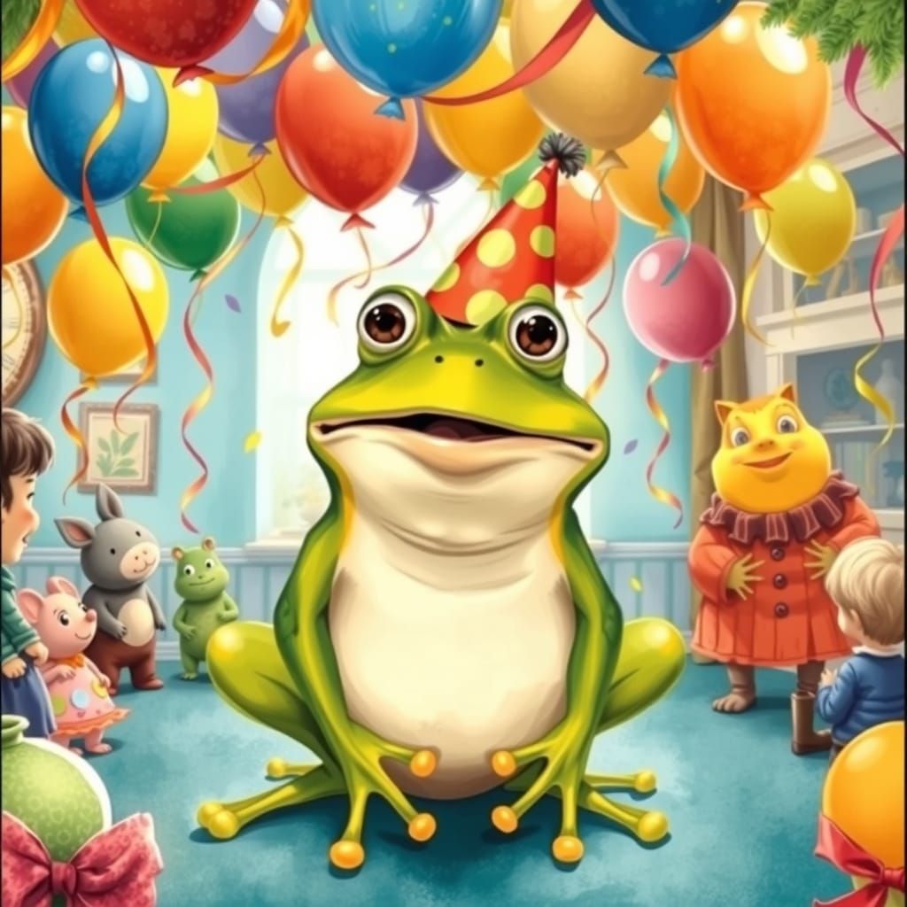 Mr. Frog's Surprise Birthday in Beatrix Potter Style