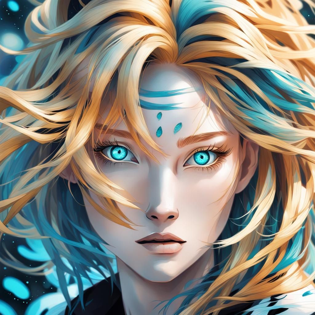 Dreamlike Manga Portrait of a Blonde Woman