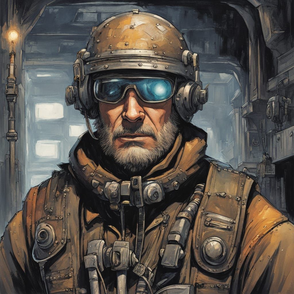 Portrait SciFi Character Old Man