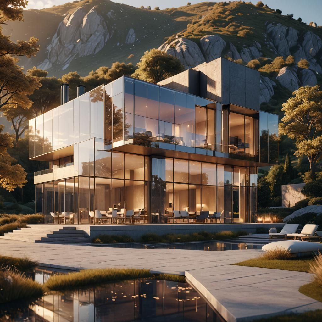 Glass Mansion: Photorealistic Architectural Visualization