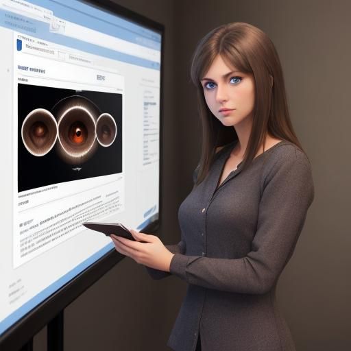 Woman with Dark Eyes Practicing Presentation