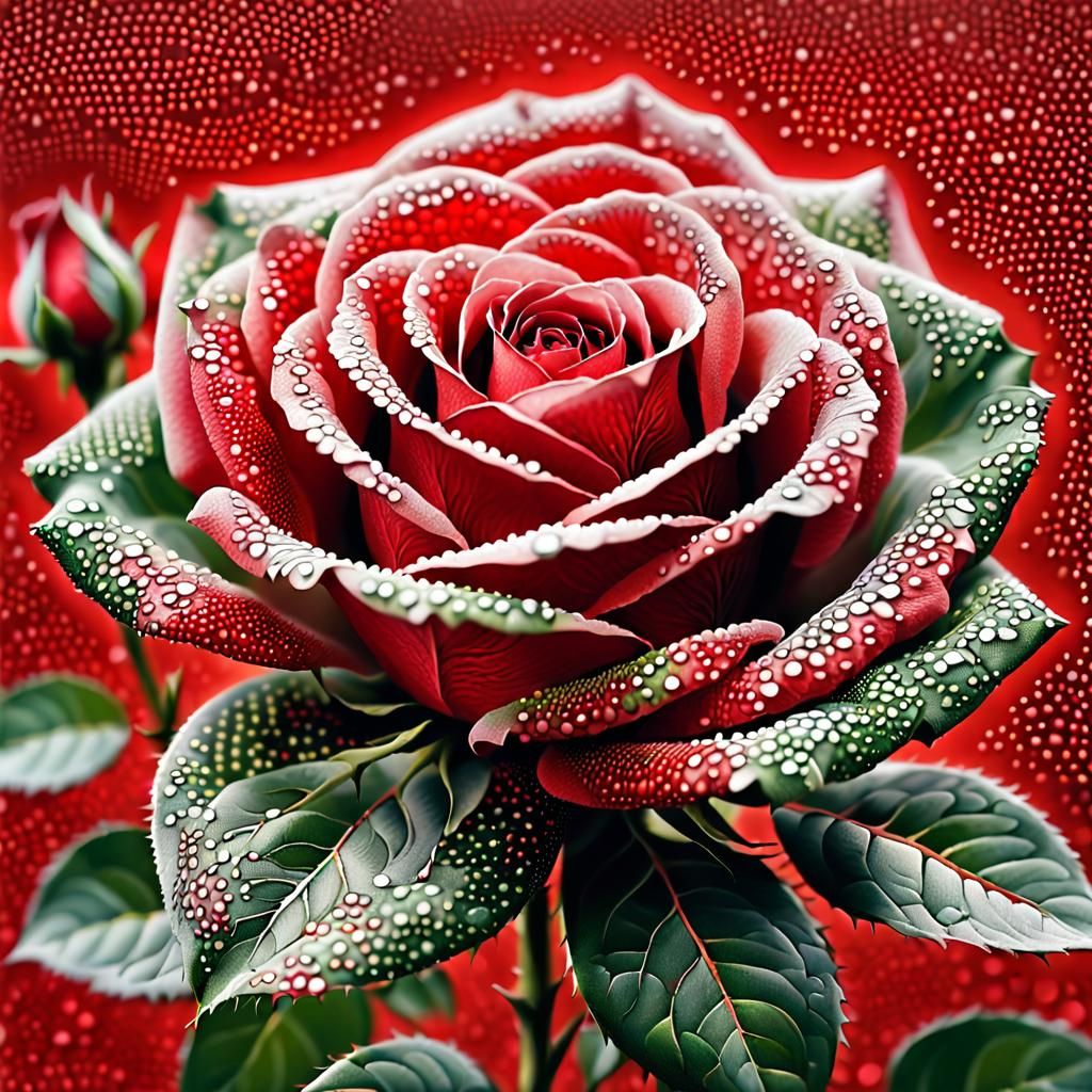 Pointillist Rose: A Seurat-Inspired Macro Masterpiece