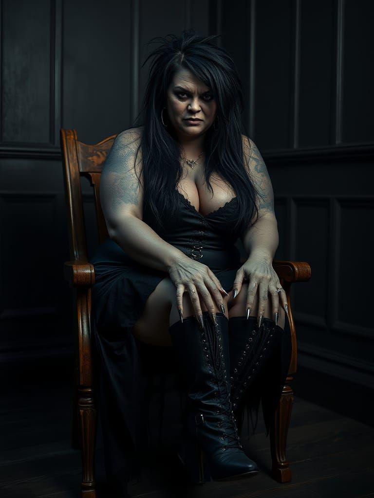 Scary Zombie Woman in Gothic Horror Style