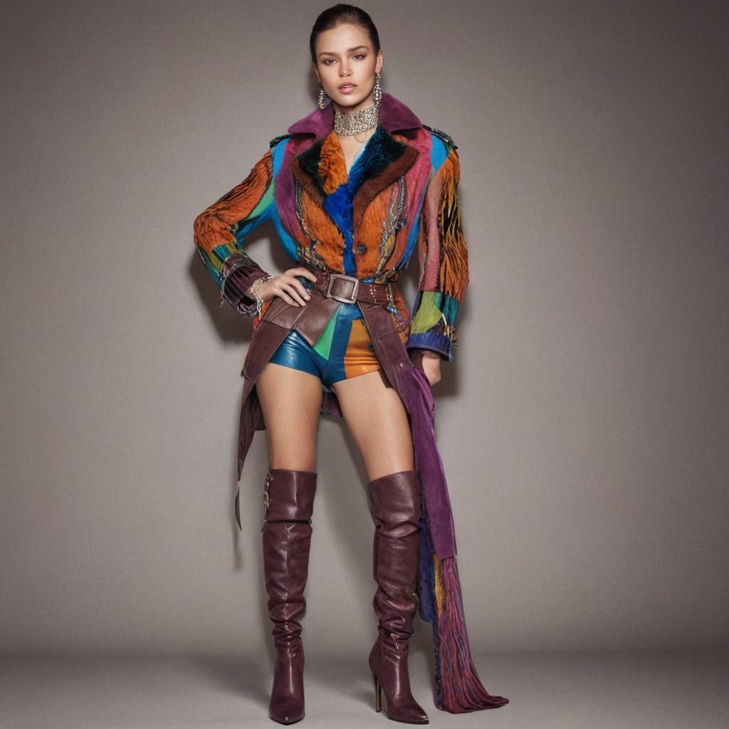 High-Fashion Woman Portrait in Photorealistic Style