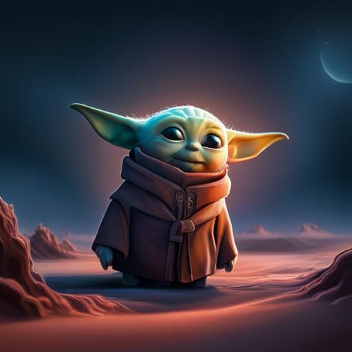 Detailed 3D Rendering of Baby Yoda in 8K