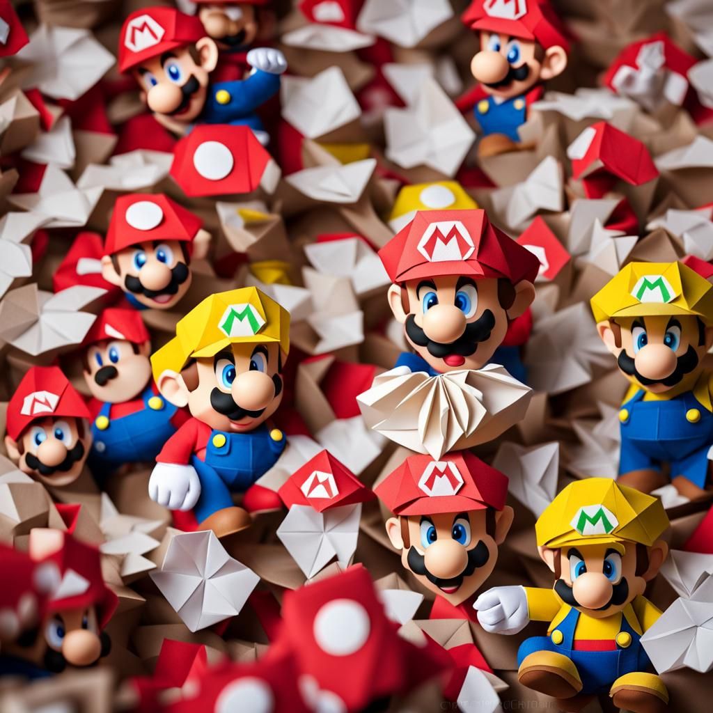 Super Mario Origami Papercraft in 8K Resolution