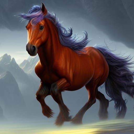 Fantasy Horse in Detailed Matte Painting
