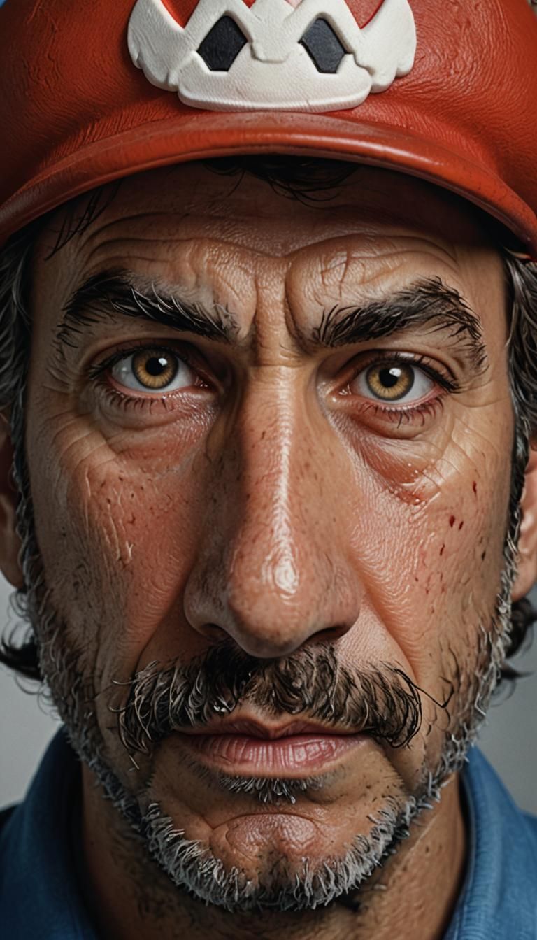 Photorealistic Mario Portrait in Studio Lighting