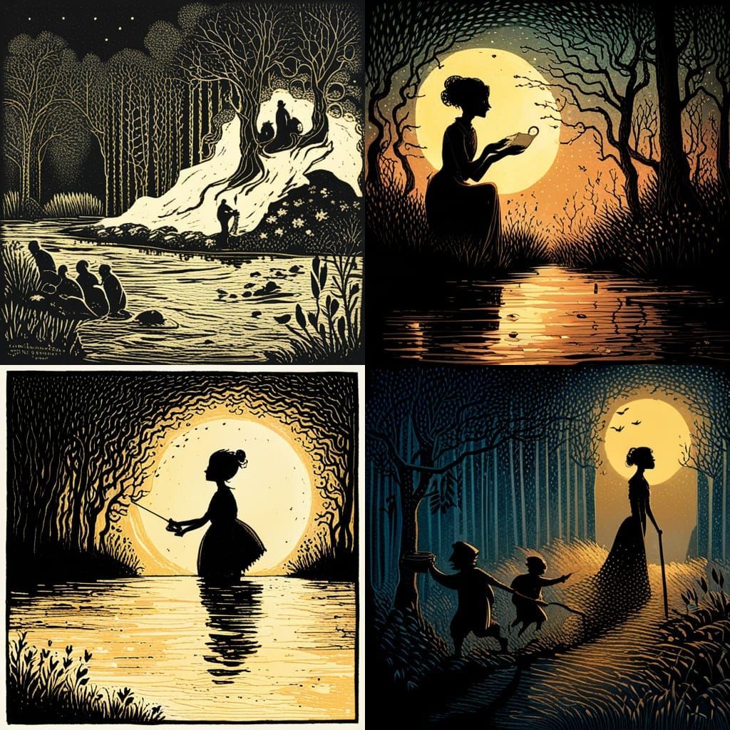 Silhouette Animation with Iridescent Gradients