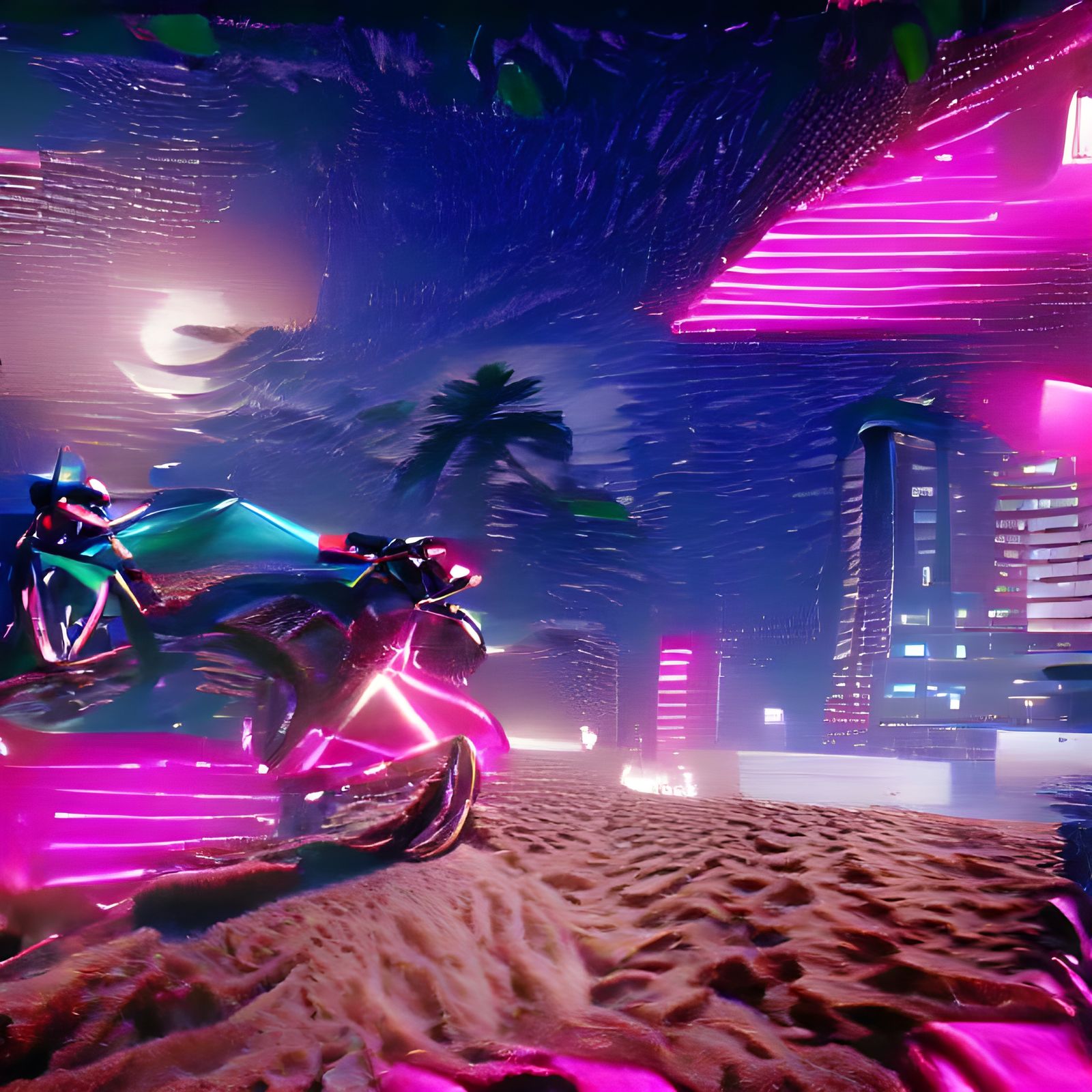 Vaporwave Night Ride in Unreal Engine