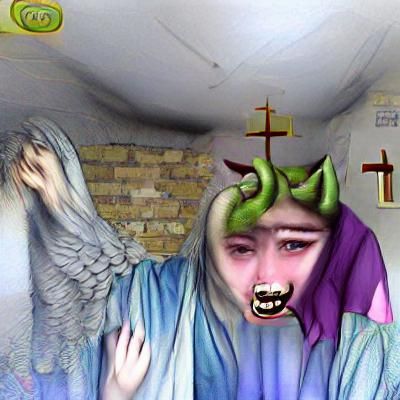 Biblical Scene with Mythical Creatures