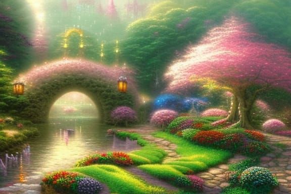 Ethereal Fairy Land in Hyperdetailed Fantasy Style