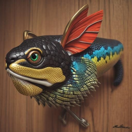 Surreal Portrait with Abstract Stripes in Klimt Style