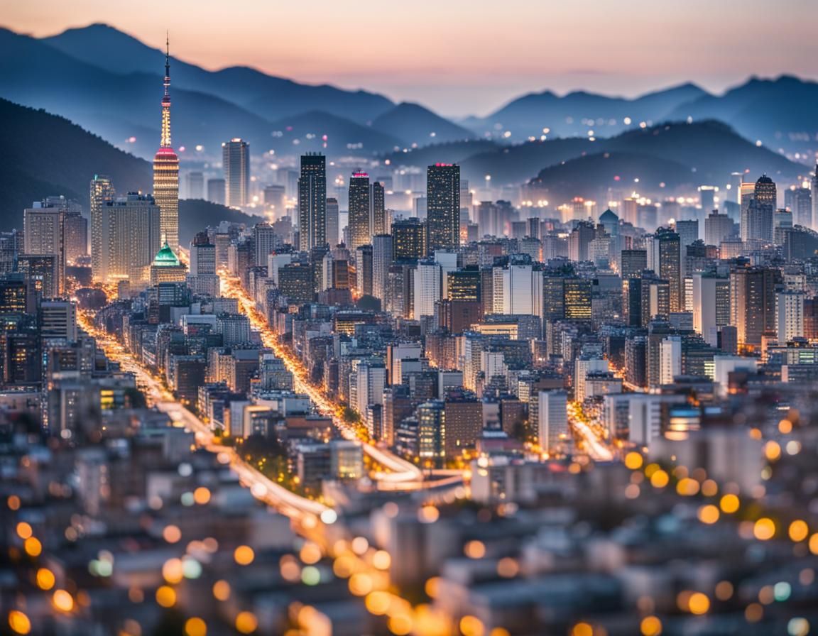 South Korean Jixi Cityscape in Sharp Focus