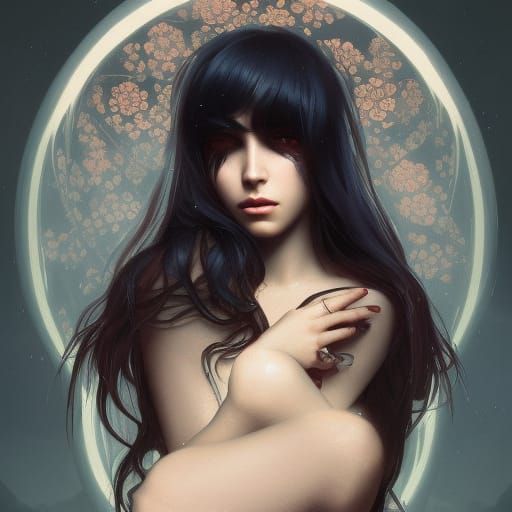 Emo Friends Portrait by Rutkowski, Artgerm and Mucha