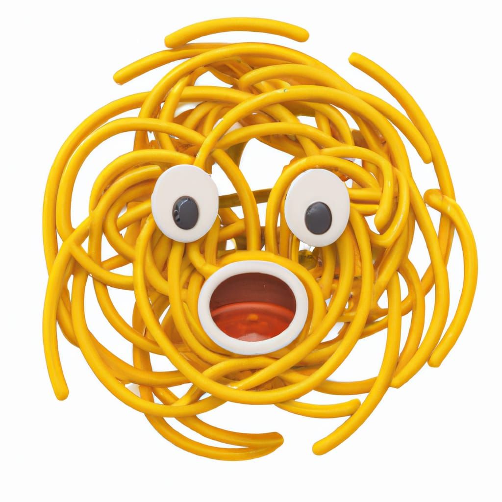 3D Rendered Spaghetti Emoji