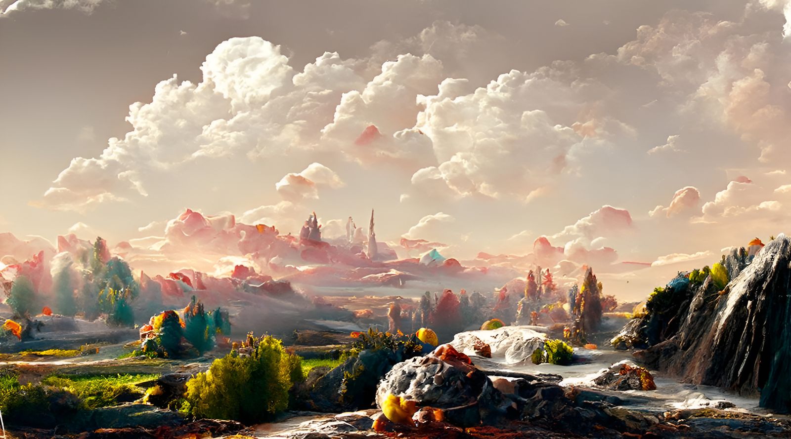 Cake Landscape as a Classical Painting