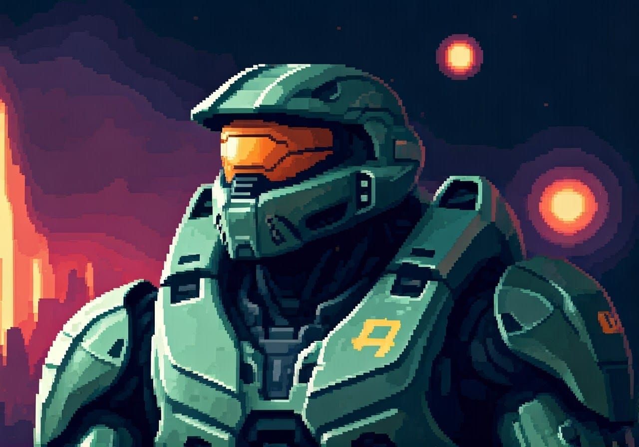 Halo in 16-bit Pixel Art Style