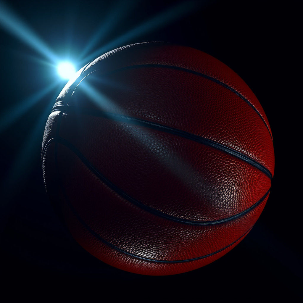 Hyperrealistic Basketball in Dramatic Lighting