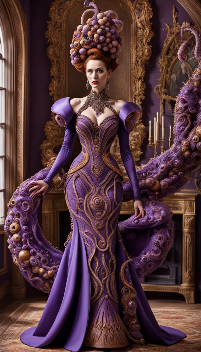 Biopunk Noble Dame in Tentacle Dress