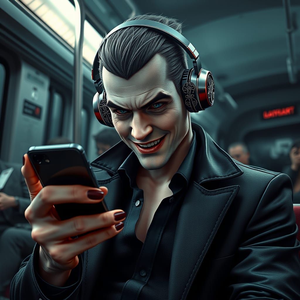 Modern Vampire Amidst City Life, Inspired by Dark Gothic Aes...