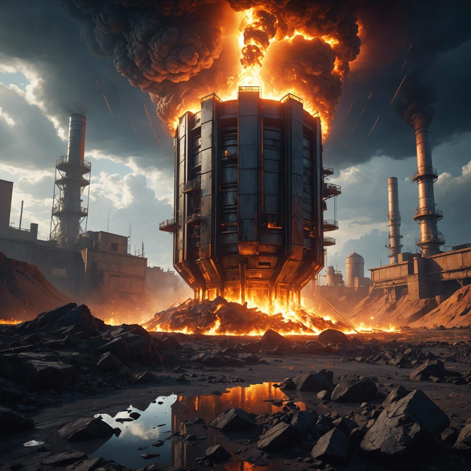 UV radiation storm like incinerator on earth surface,epic br...