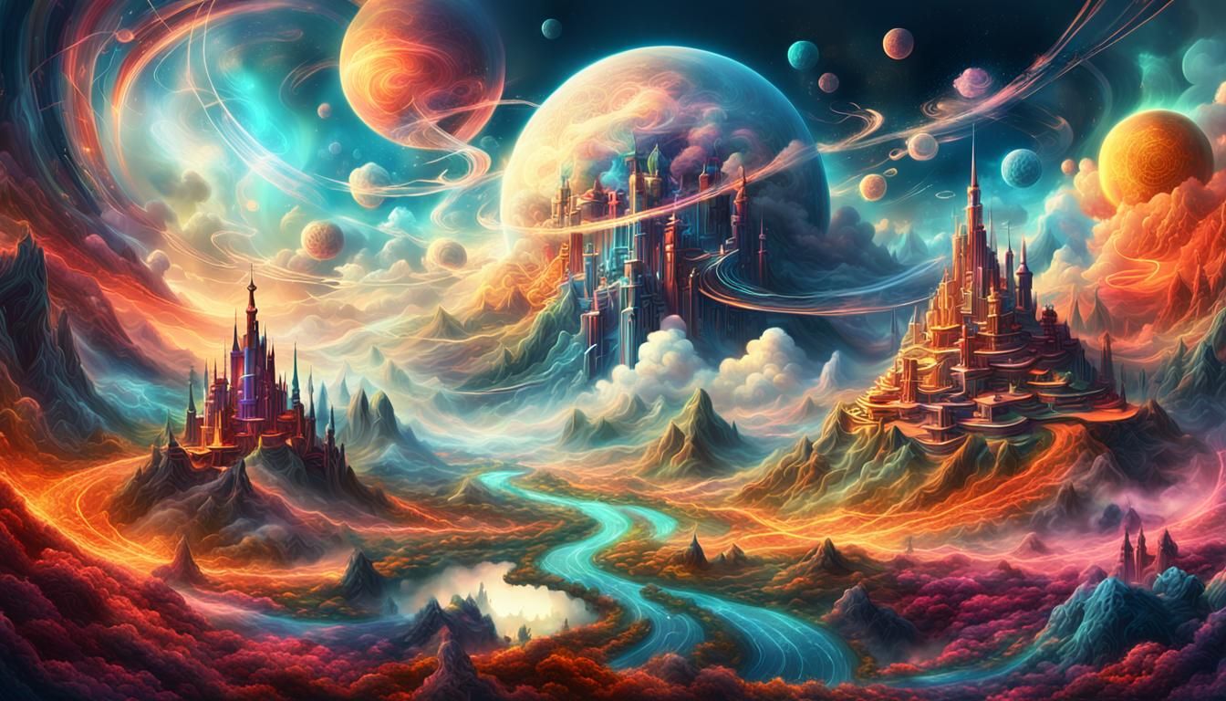 Diverging Paths: A Vibrant Abstract Illustration