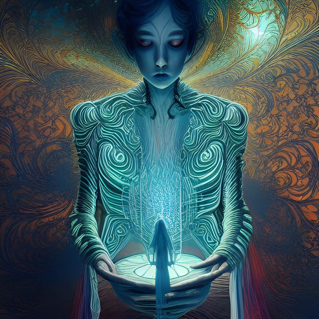 Luminescent Prayers in Sacred Dreams: Digital Illustration