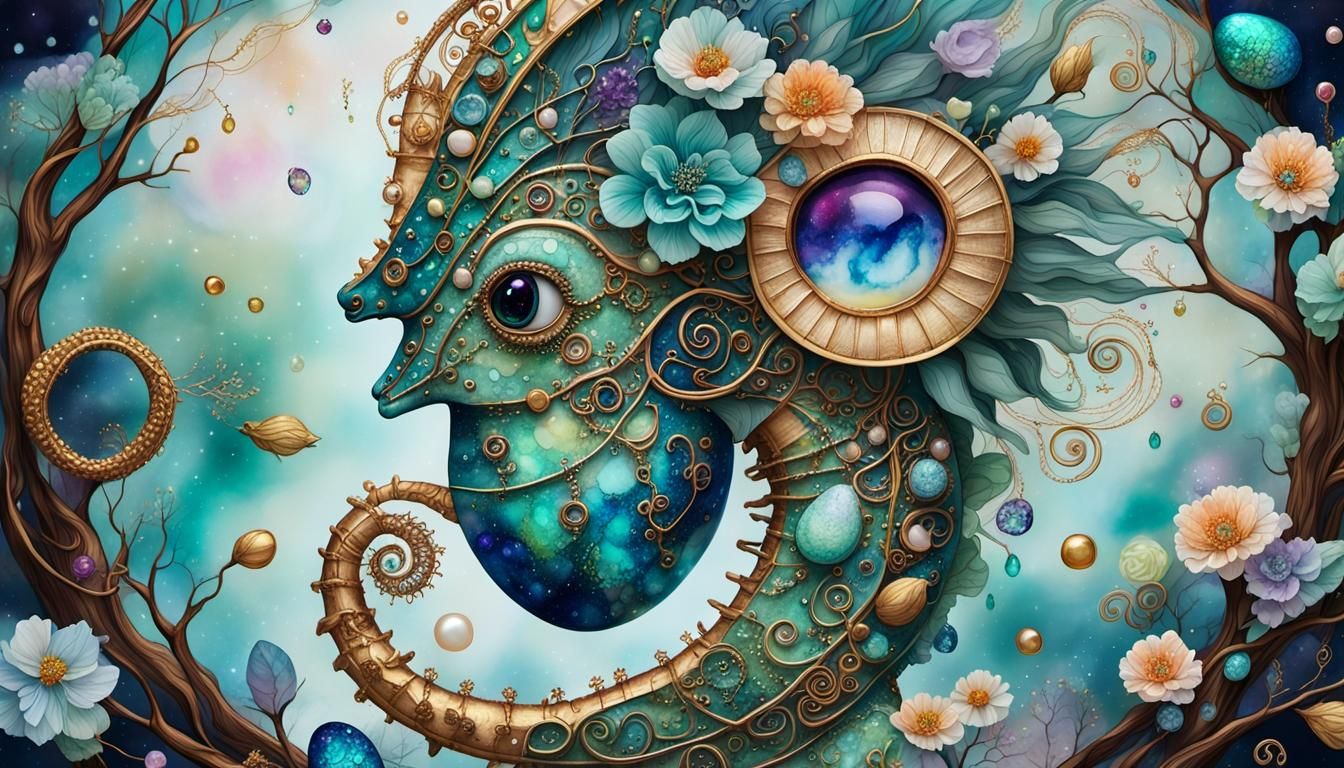 Blooming Trees with Intricate Details in Fantasy Style