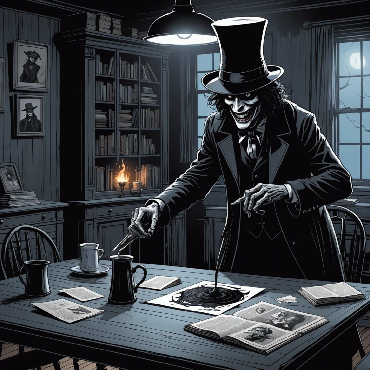 Babadook's Tale on Table: Comic Book Art