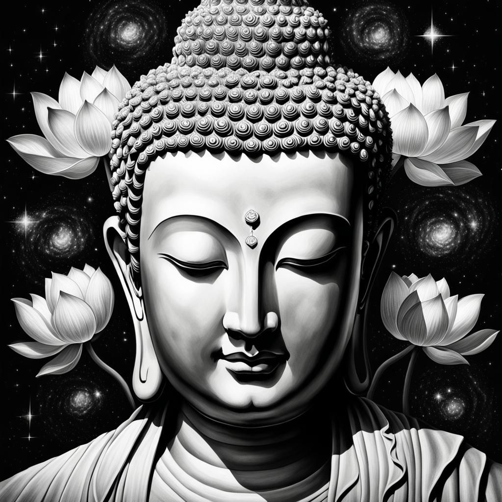 Black and white Buddha