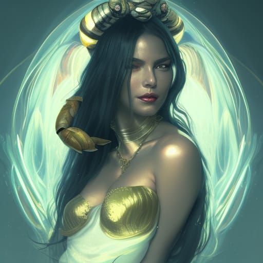 Demonic Queen Bee Portrait in Hyperdetailed Style