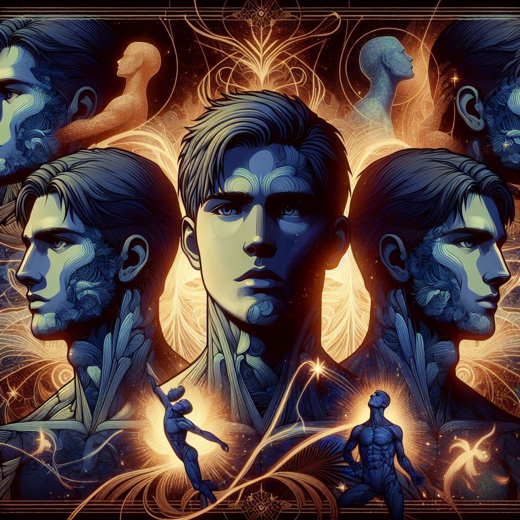 Men of Unyielding Strength in Vibrant Anime-Inspired Illustr...