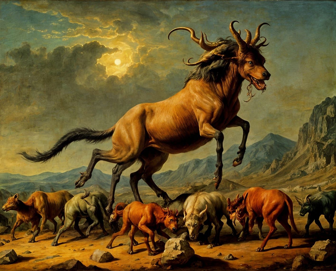 Surreal Beasts Wander a Vivid Landscape