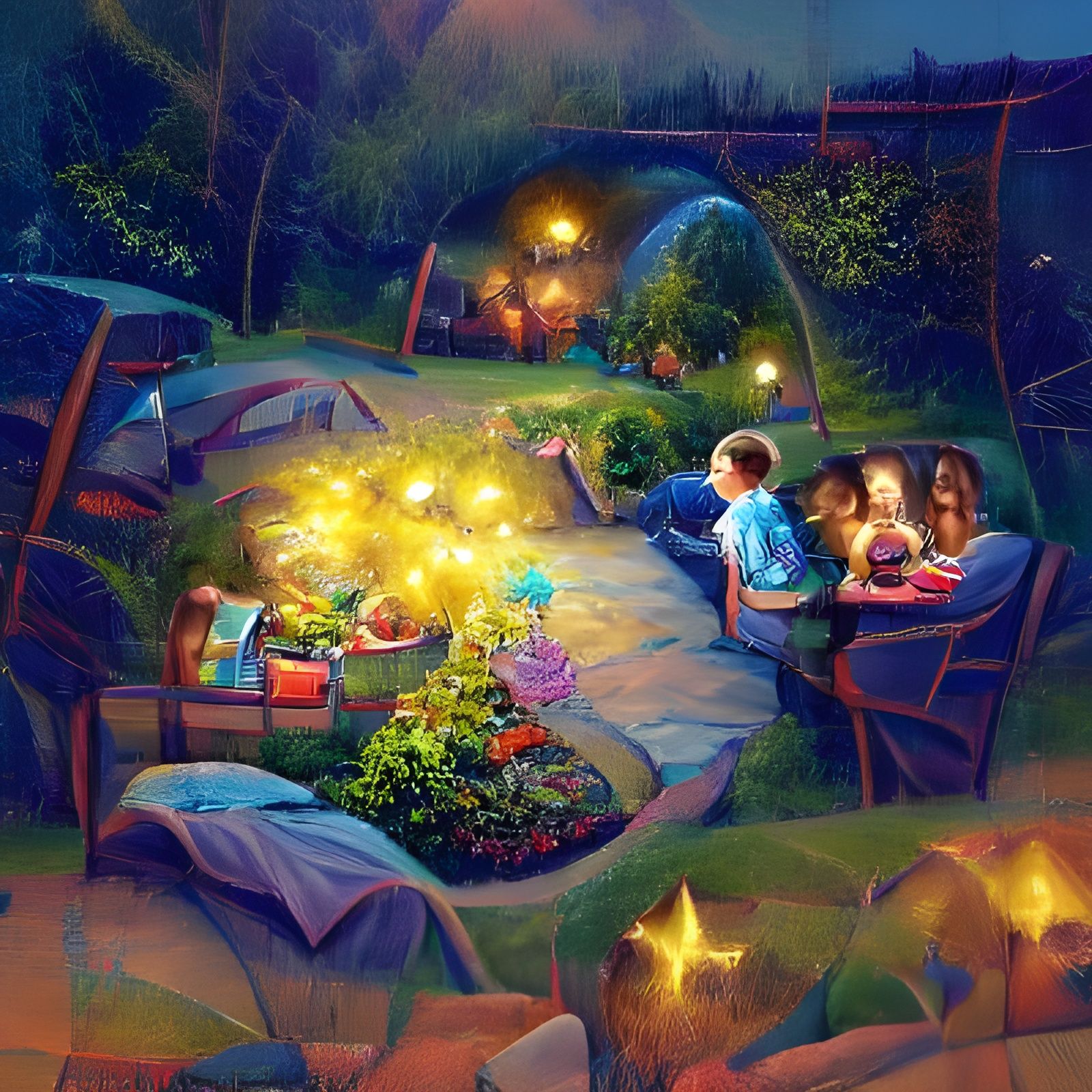 Enchanted Garden Gathering by Firelight