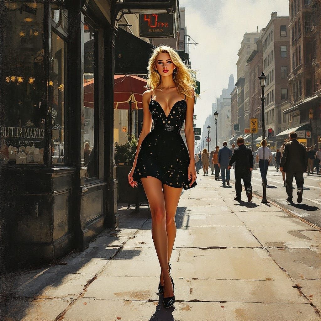 1950s Pin-Up in Narrative Realism Style