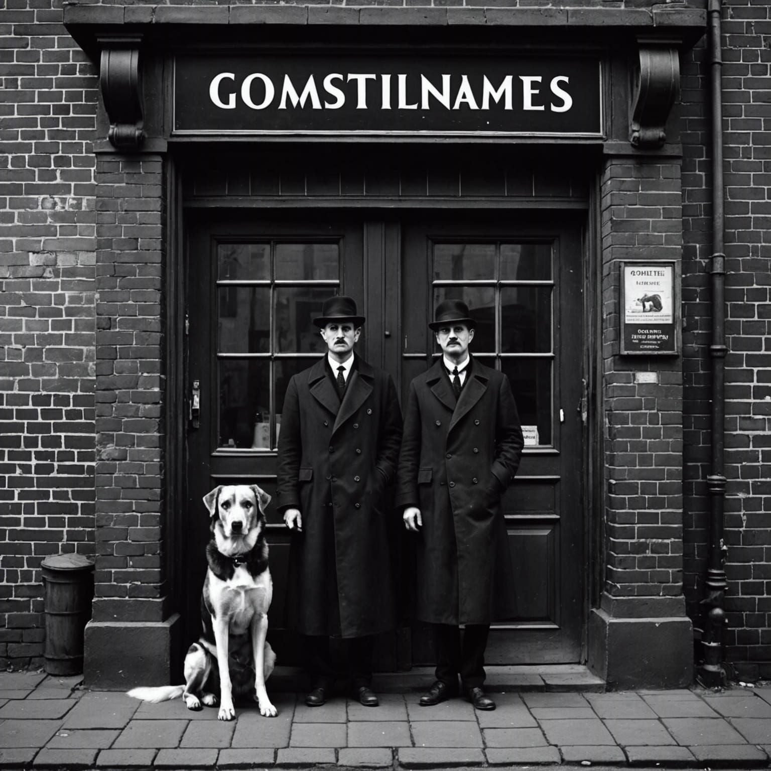 Surreal Dogs in Rusted Room: Black and White Horror