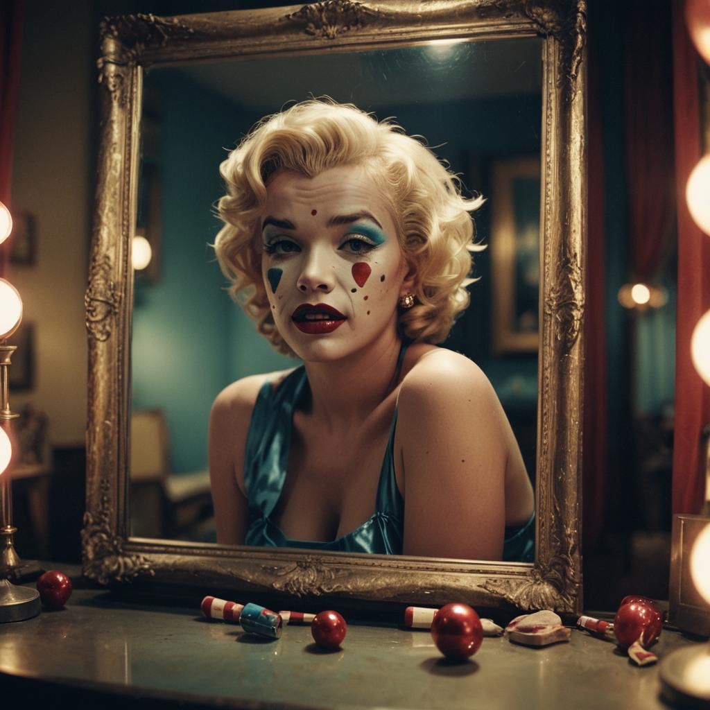 Marilyn Monroe as Clown in Old Hollywood Film