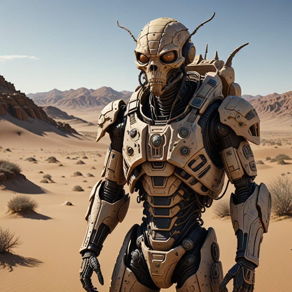 Cyberpunk-Style Martian Explorer in Ultra-Detailed, Hyperrea...