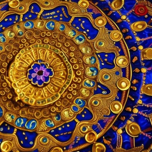 Luminous Treasure Mandala in Hyperrealistic Splendor