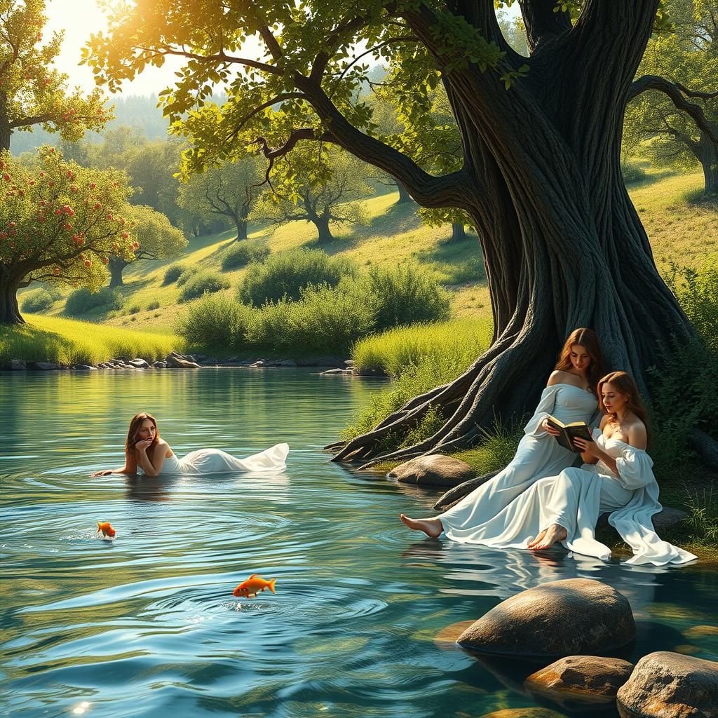 Goddesses by Crystal River in Lively, Fantastical Style