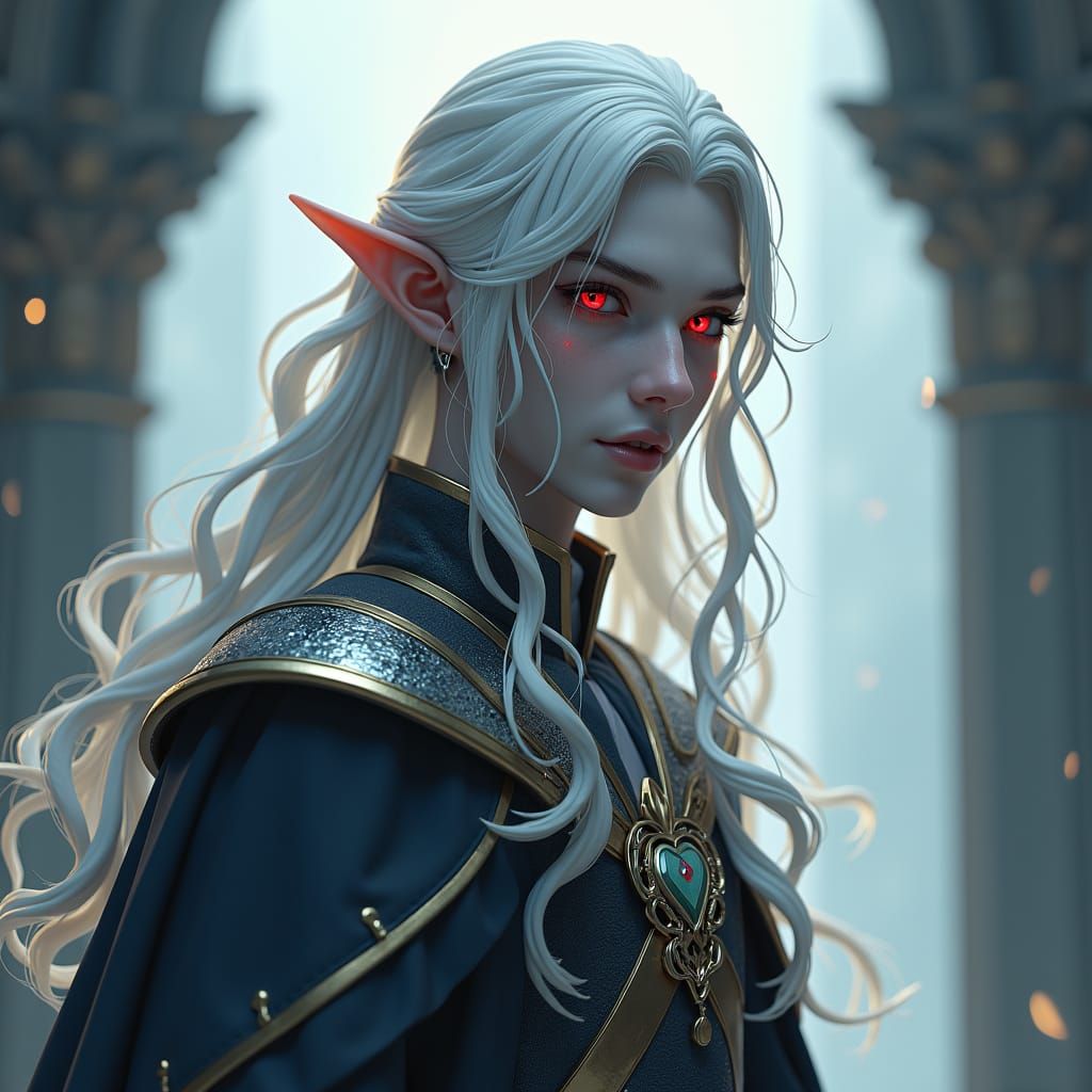 Magical Elf Portrait in 3D Anime Style