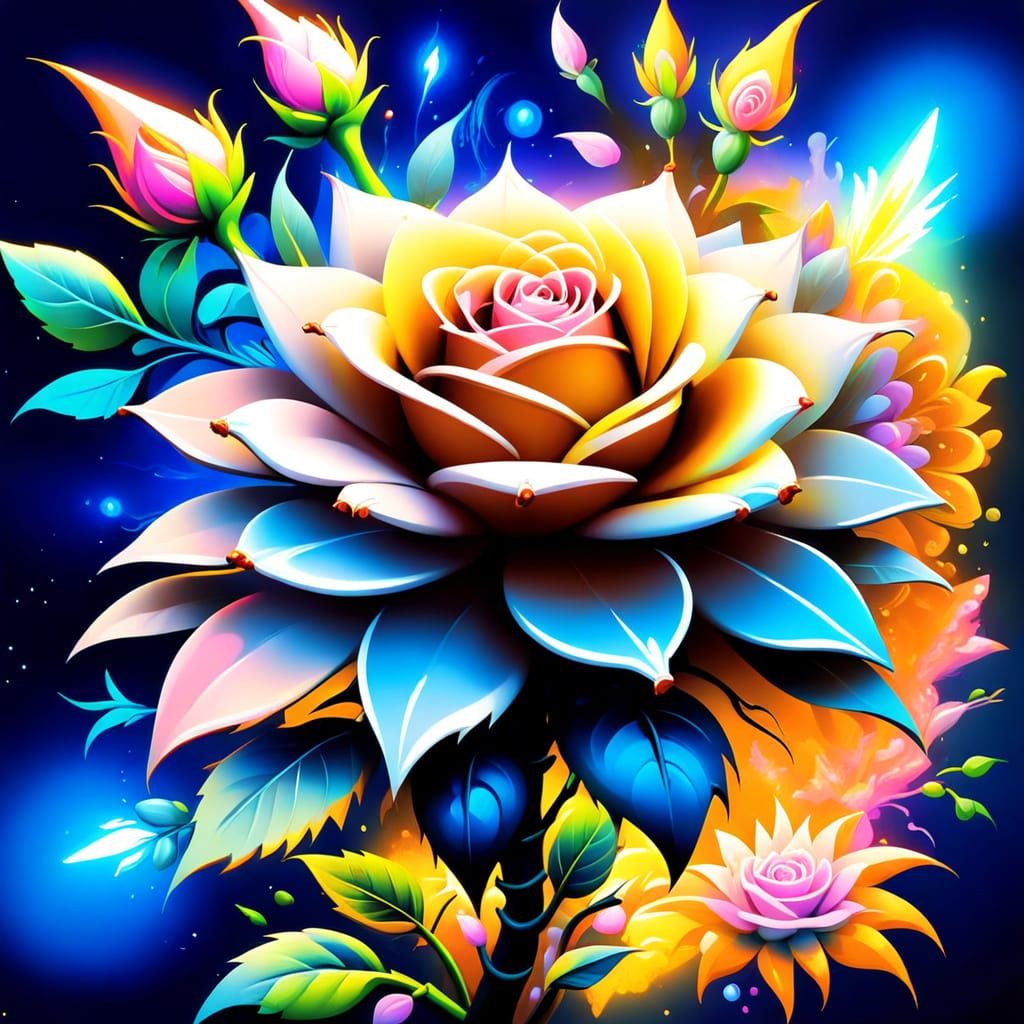 Neon Graphic Illustration of Electrical Visions