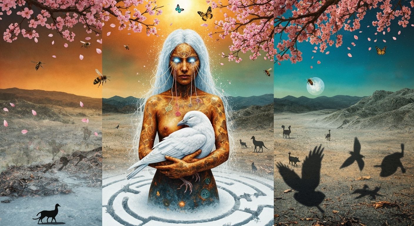 Mystical Shaman in Bioluminescent Oasis