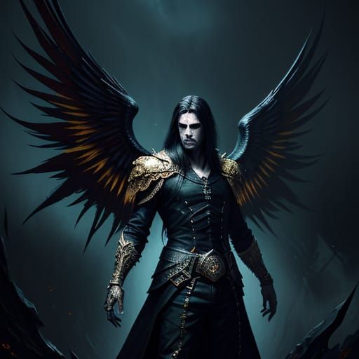 Gothic Angel of Death in Vibrant Colors