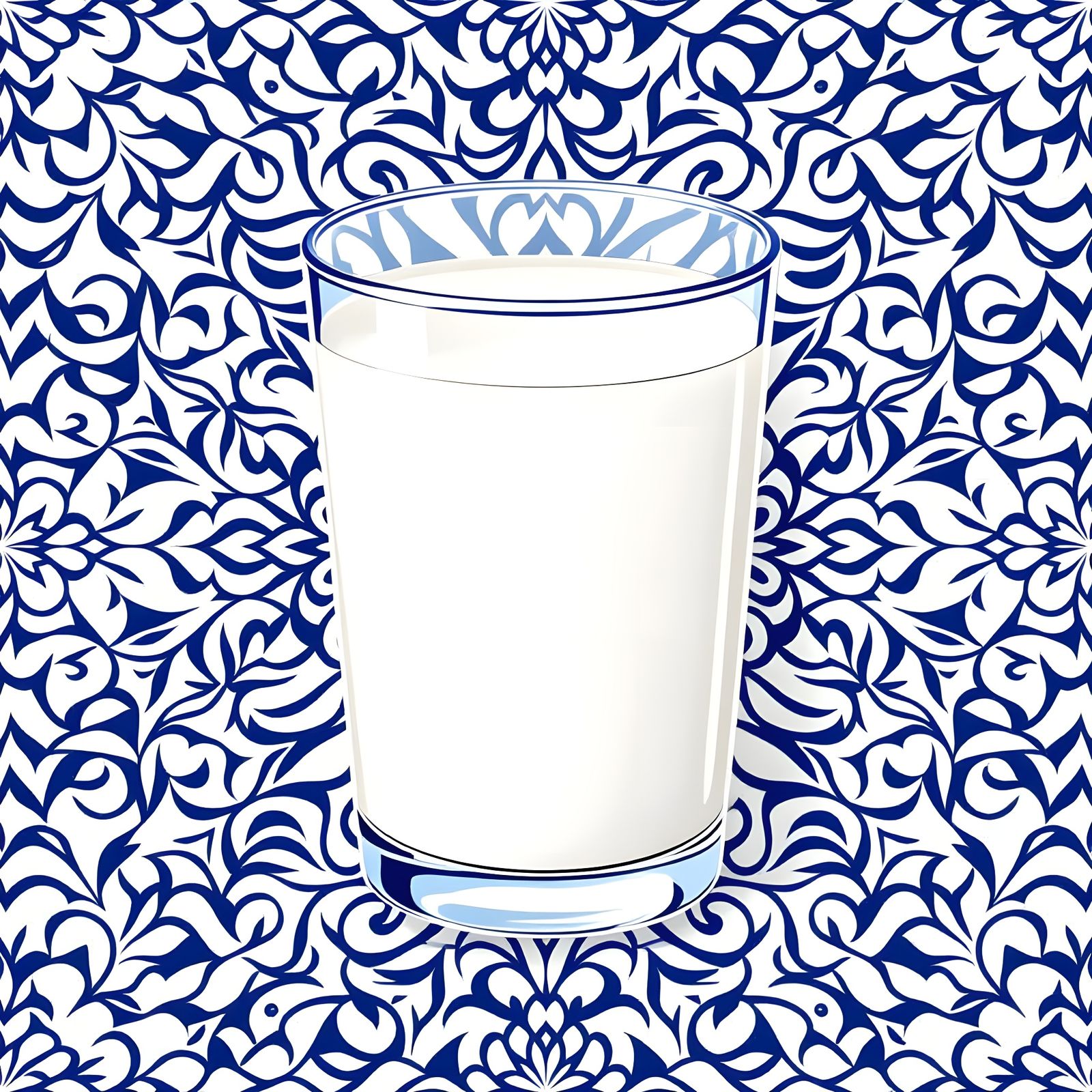 Transparent Glass of Milk Vector Illustration