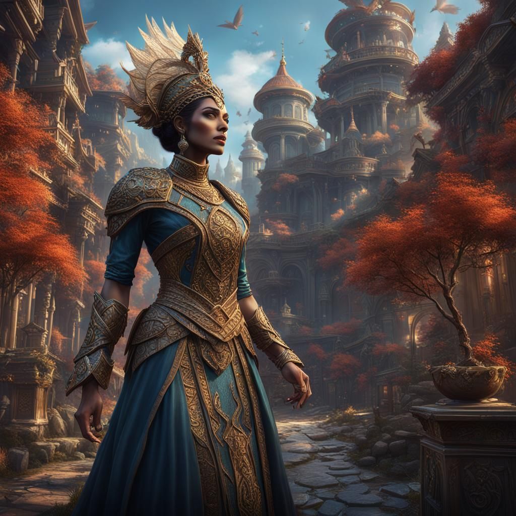 Detailed Matte Painting of a Beautiful Woman