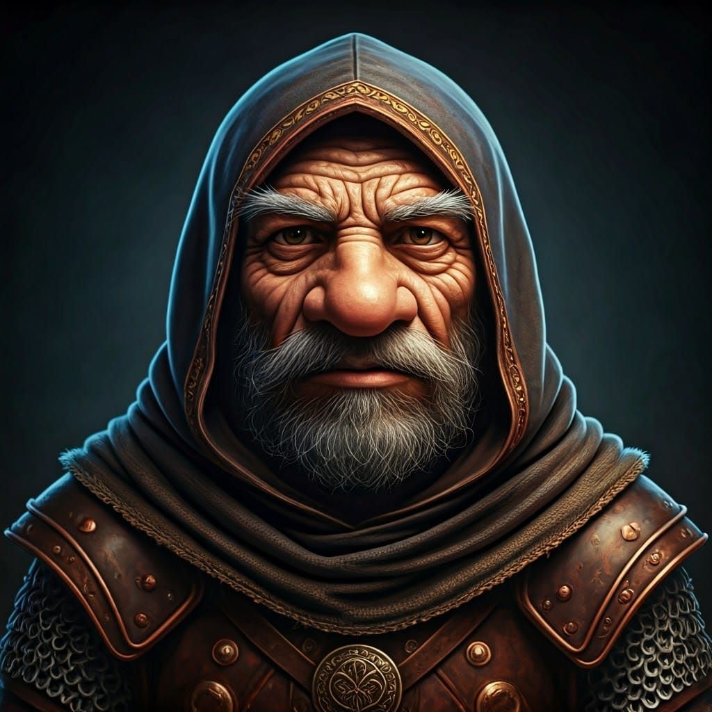 Gnome Warrior in Richly Patterned Armor