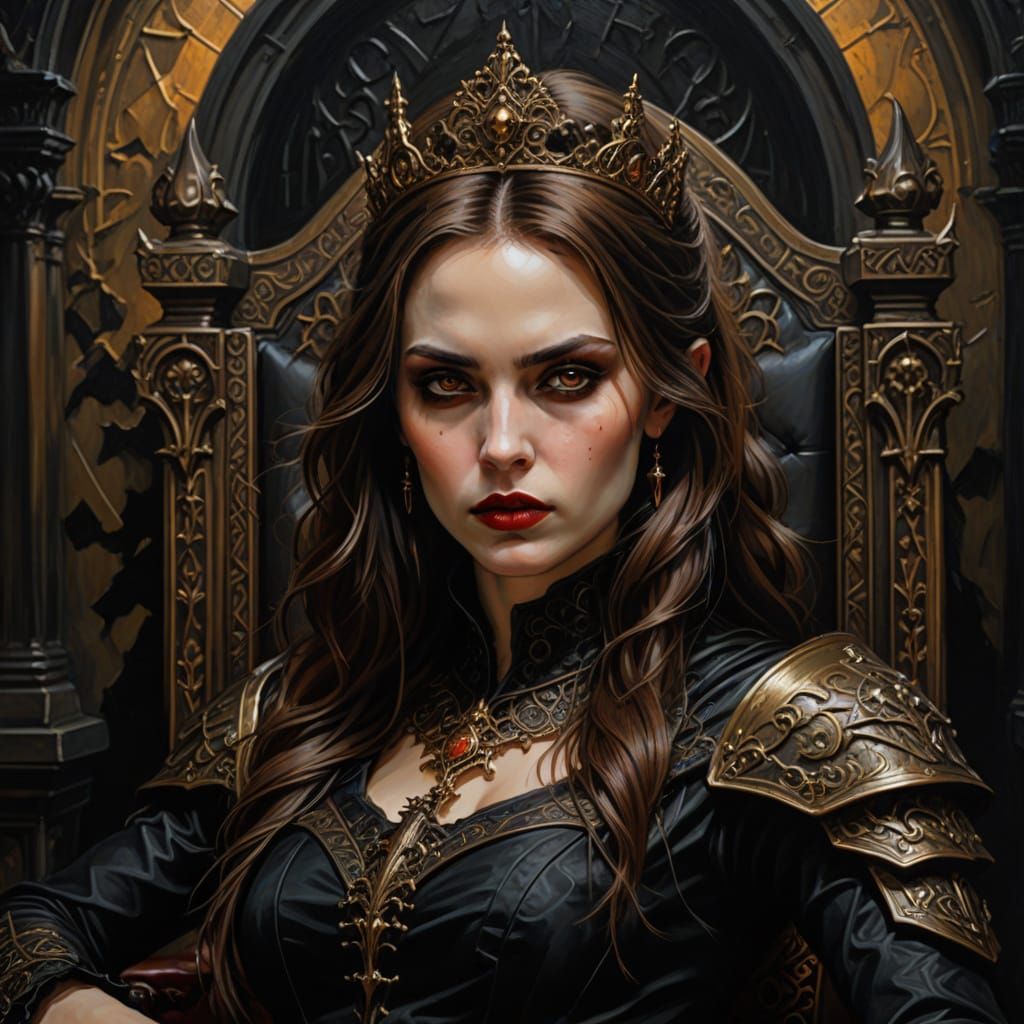 Gothic Vampire Goddess on Throne